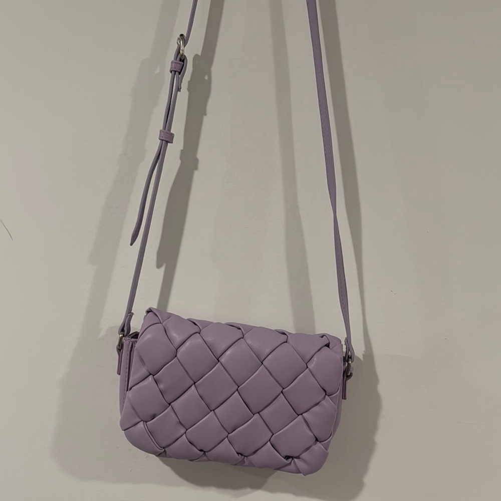 Lavender Woven Crossbody Bag